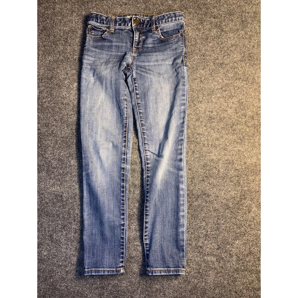 Gap Super Skinny Jeans Girls 8 Blue‎ Denim Stretch Regular Fit Faded Whiskered